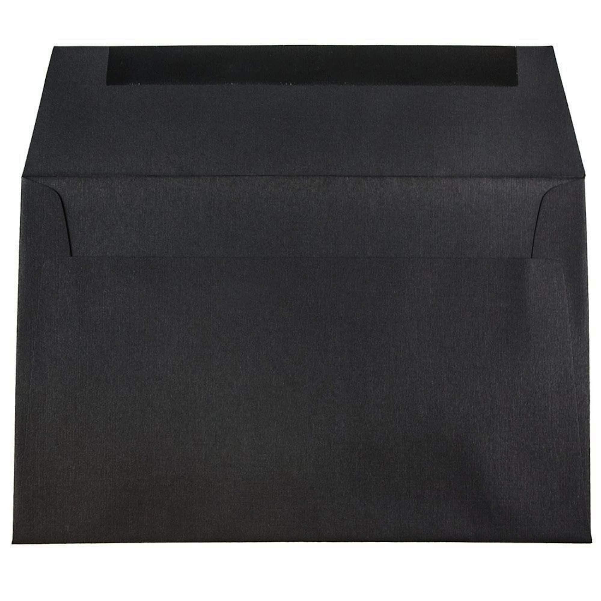 JAM Paper A8 Black Linen Passport Invitation Envelopes